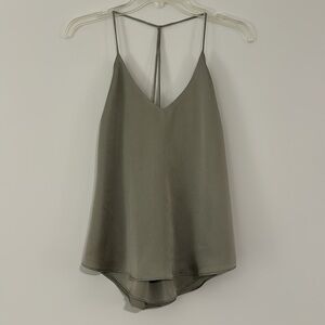 Cotton Candy sage green Green Halter Camisole with Asymmetrical Backless Design